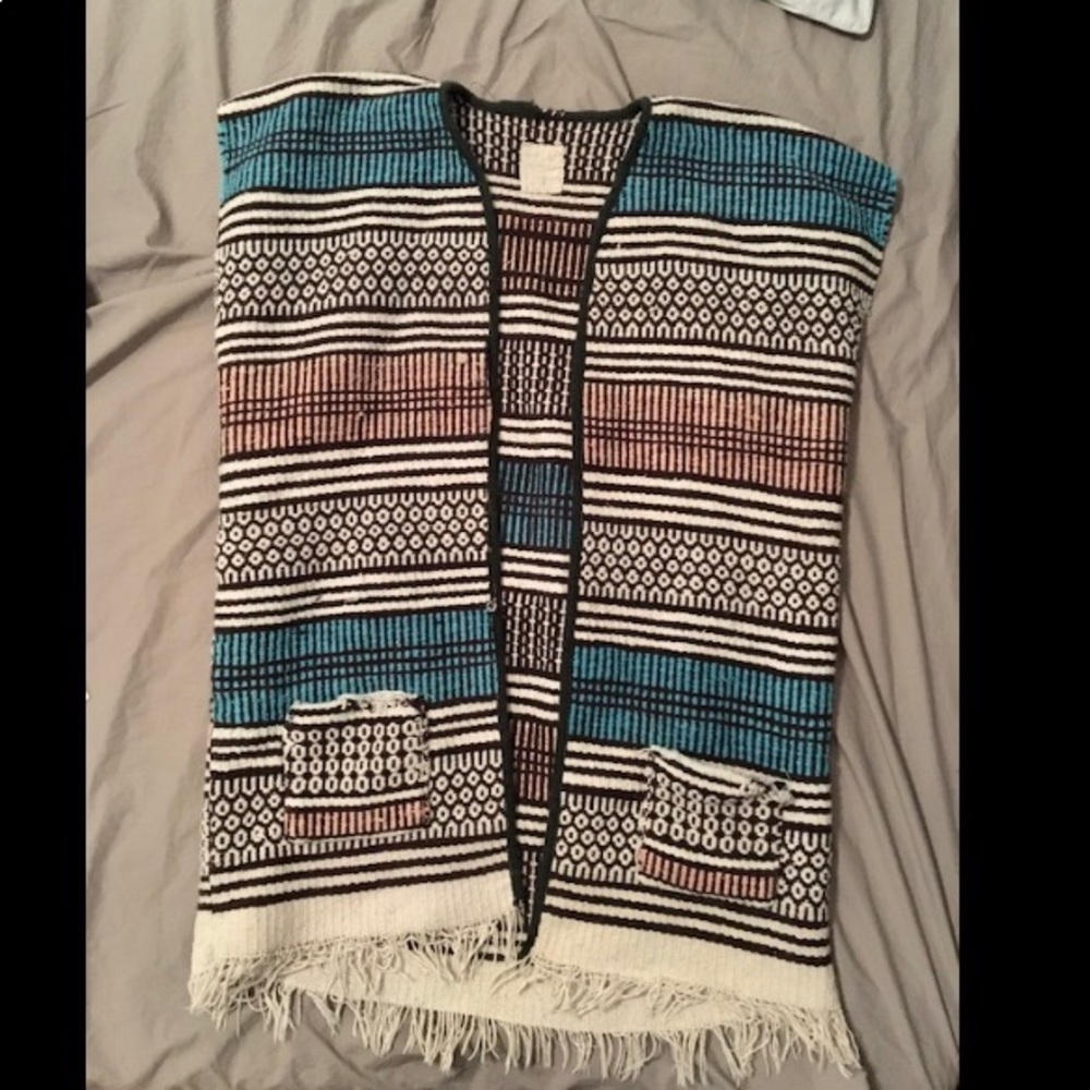 Oversized vintage boho shall/vest
